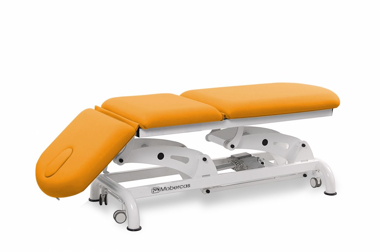 CE-2239-AR Electric couch for osteopathy of 3 sections with 2 motors, folding backrest and wheels. 1
